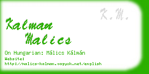 kalman malics business card