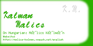 kalman malics business card